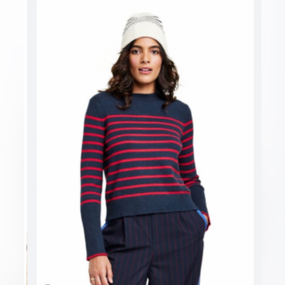 La Ligne x Target Stripe Crewneck Sweater - Navy/Red 1X Women's Plus Size